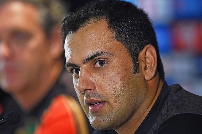 Afghanistan's captain Mohammad Nabi speaks at a press conference ahead of the 2015 Cricket World Cup Pool A match between Australia and Afghanistan in Perth on March 3, 2015. -- PHOTO: AFP