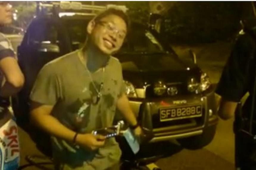 The driver who allegedly heckled national cyclist Vincent Ang after his car was involved in a collision with Ang's bicycle. -- PHOTO: SCREENGRAB FROM VINCENT ANG'S FACEBOOK