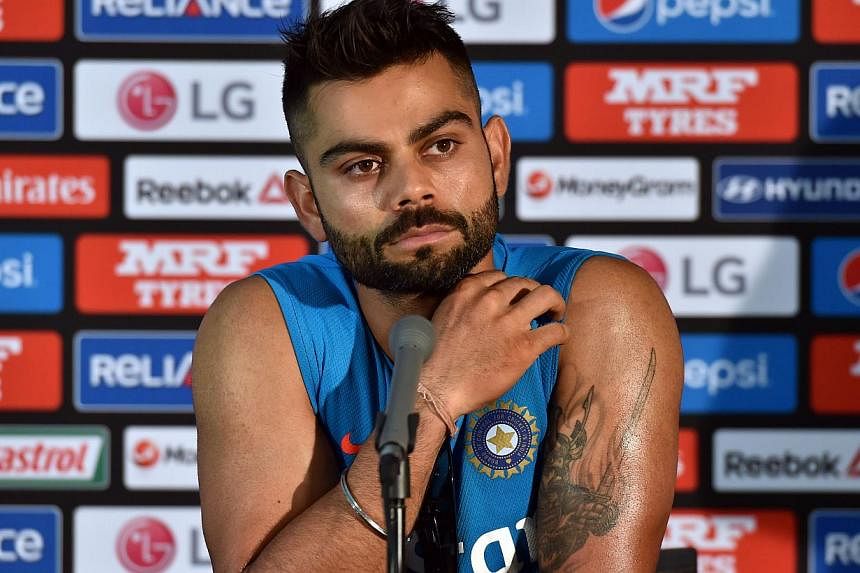 India's batsman Virat Kohli speaks during a press conference at the Melbourne Cricket Ground (MCG) on Feb 21, 2015. He has a reputation of being volatile and tetchy. -- PHOTO: AFP&nbsp;