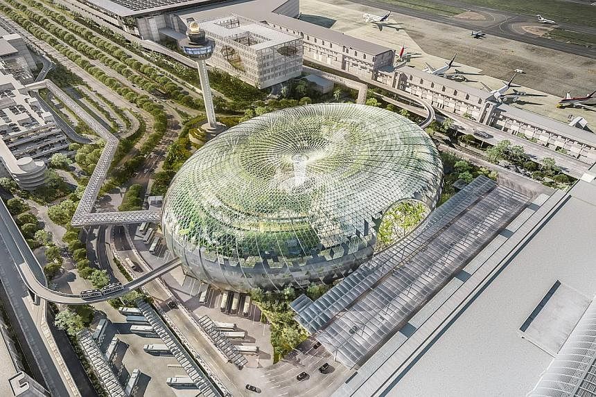 An artist’s impression of the Jewel, being built alongside the expansion of Changi Airport Terminal 1. Travellers and visitors have plenty to look forward to as Changi Airport continues to expand and improve its services and facilities to stay ahea