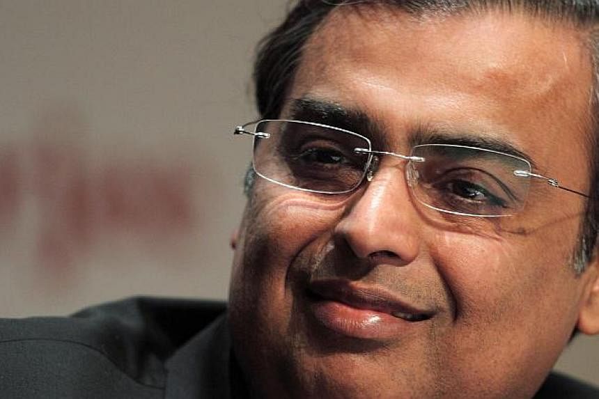 India's oil refining tycoon Mukesh Ambani. He has lost the position of being the wealthiest man in India to Mr&nbsp;Dilip Shanghvi, founder and managing director of Sun Pharmaceutical Industries. -- PHOTO: BLOOMBERG