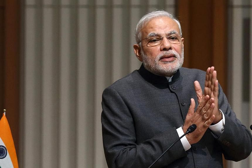 Indian Prime Minister Narendra Modi will offer island nations in the Indian Ocean a broad range of military and civilian assistance next week in a bid to wrest influence from China. -- PHOTO: BLOOMBERG
