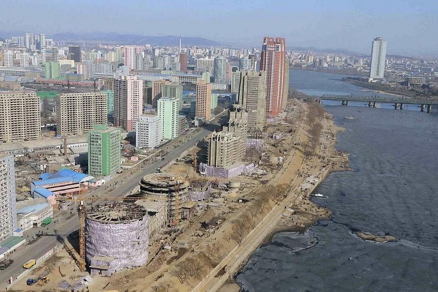 An aerial view of Pyongyang in an undated photo released by North Korea's Central News Agency on Feb 15, 2015. -- PHOTO: REUTERS