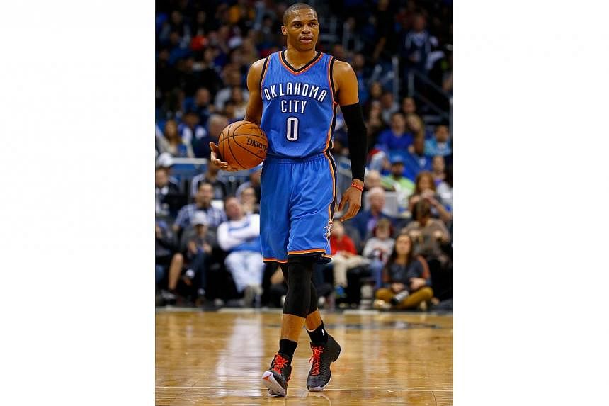 Russell Westbrook #0 of the Oklahoma City Thunder on Jan 18, 2015. -- PHOTO: AFP