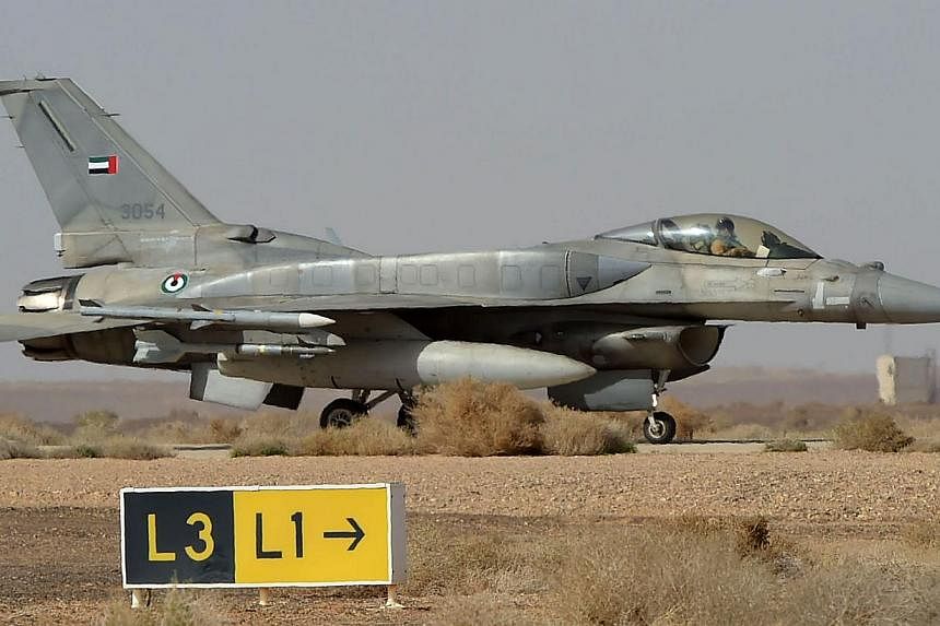 An F-16 jet belonging to the&nbsp;UAE armed forces.&nbsp;US President Barack Obama has approved the delivery of a dozen F-16 aircraft to Egypt that had been frozen after a military-led takeover. -- PHOTO: AFP