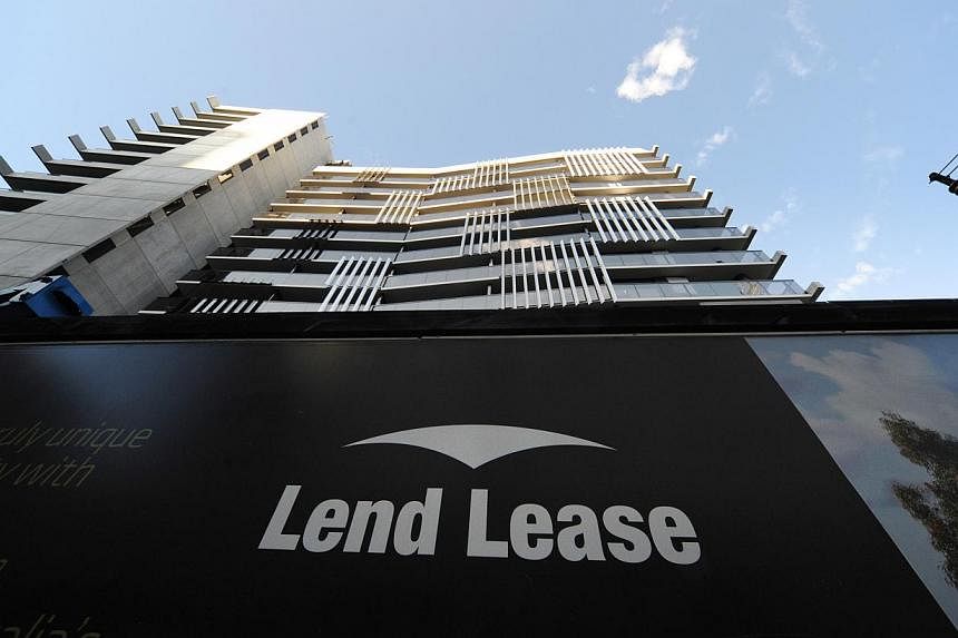 Property developer Lend Lease's logo and residential development in Melbourne. The Australian company&nbsp;says it will own 30 per cent of the joint venture for a large mixed-use site in Paya Lebar which it just bagged with a bullish top bid of $1.67