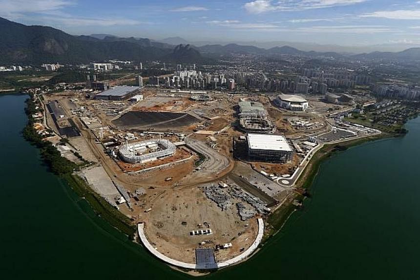 An aerial view of the Rio 2016 Olympic Park construction site in Rio de Janeiro Feb 26, 2015.&nbsp;Tickets for the Rio Olympics went on sale Tuesday with the first batch of a total 7.5 million tickets made available online to thousands of fans who ha