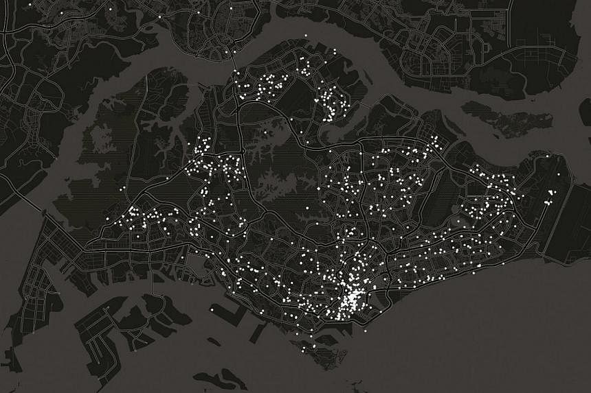 The ST team plotted tweets with location data, that contained "Lee Kuan Yew" or the hashtag #LeeKuanYew, on an interactive map showing where people around Singapore and the rest of the world tweeted from.