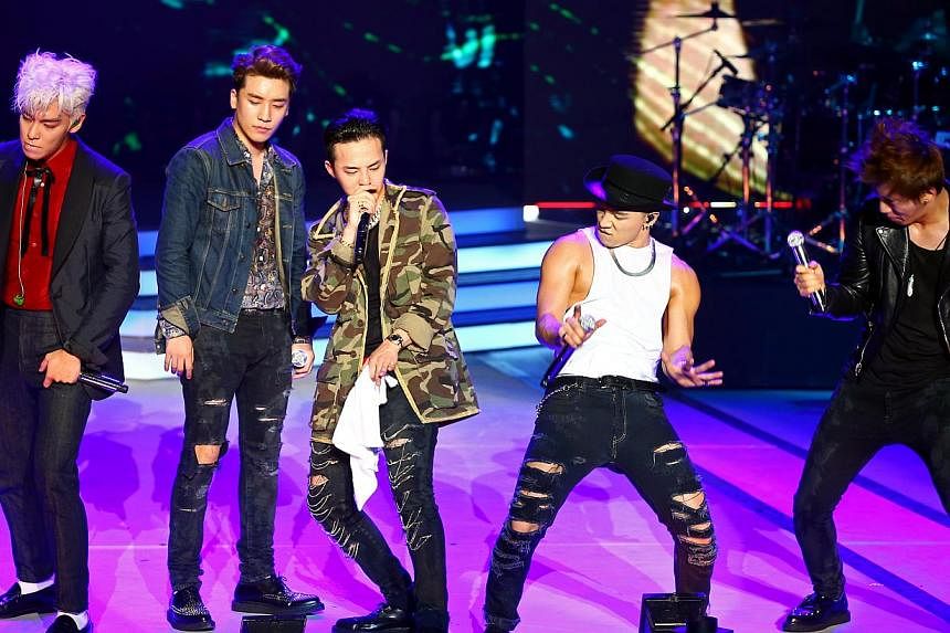 Korean boy band, Big Bang, (from left) T.O.P, Seungri, G-Dragon, Taeyang and Daesung. -- PHOTO: ST FILE