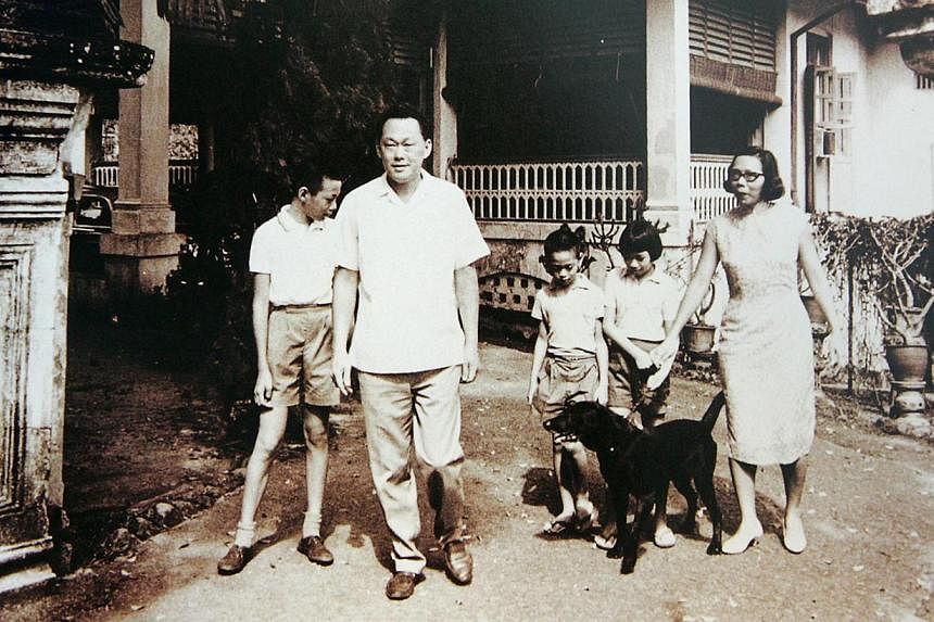 Mr Lee Kuan Yew and his wife, Madam Kwa Geok Choo, at their home at 38 Oxley Road with their children (from left) Hsien Loong, Hsien Yang and Wei Ling. There have been calls to turn the home into a museum and a memorial. But the late Mr Lee was adama