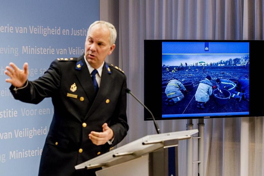Pieter-Jaap Aalbersberg, head of the recovery mission of Flight MH17, speaks during a press conference in The Hague, on April 30, 2015.&nbsp;Dutch and international investigators have finished recovering human remains and wreckage from the MH17 plane