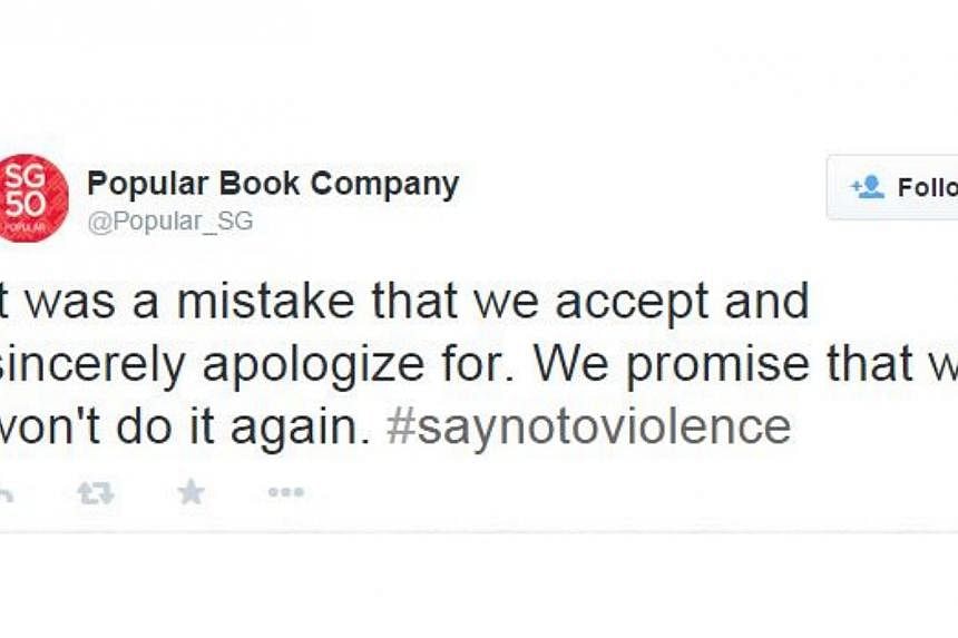 Popular bookstore took to its Twitter account to apologise for a tweet which poked fun at teen blogger Amos Yee.&nbsp;-- SCREEN GRAB FROM POPULAR BOOK COMPANY / TWITTER&nbsp;