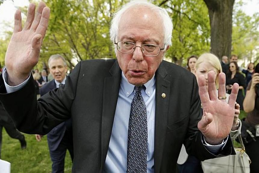 US Senator Bernie Sanders holds a news conference after he announced his candidacy for the 2016 Democratic presidential nomination, on Capitol Hill in Washington April 30, 2015. -- PHOTO: REUTERS