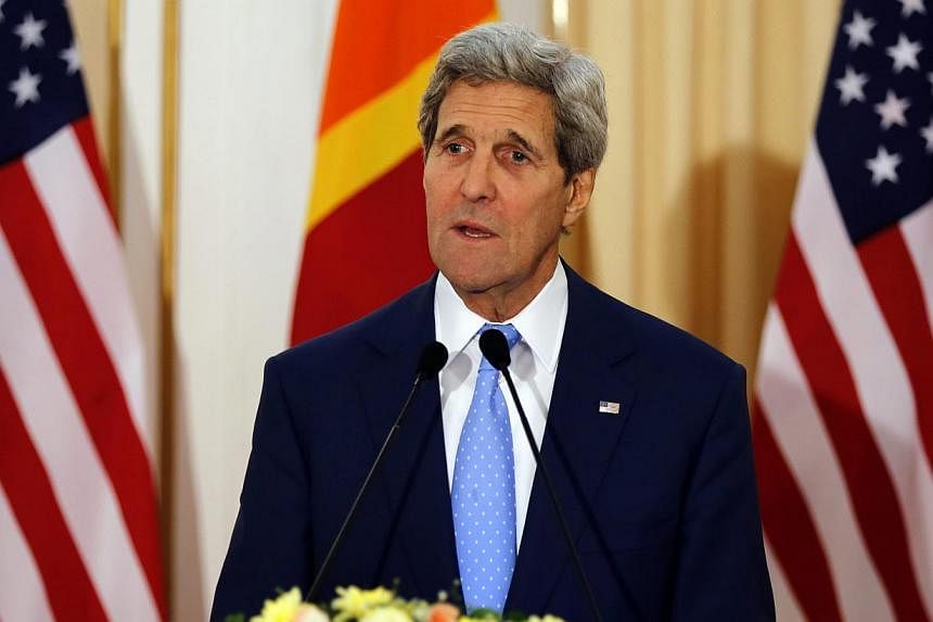 US Secretary of State John Kerry said democracy was under threat in the Maldives as he added his voice Saturday to criticism over the jailing of the islands' first freely-elected president Mohamed Nasheed. -- PHOTO: EPA