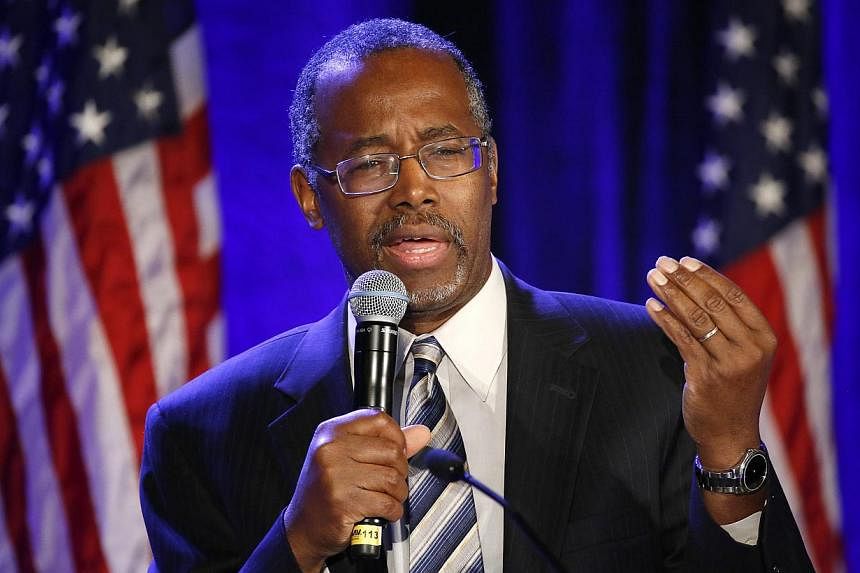 Ben Carson speaks at a luncheon during the Republican National Committtee's "Building on Success" meeting in San Diego, California, in this file photo taken on Jan 15, 2015. -- PHOTO: REUTERS