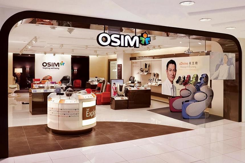 Lifestyle products firm Osim International reported a sharp profit drop in its first quarter results, with a 53 per cent fall from last year in profit after tax to $13.5 million. -- PHOTO: OSIM