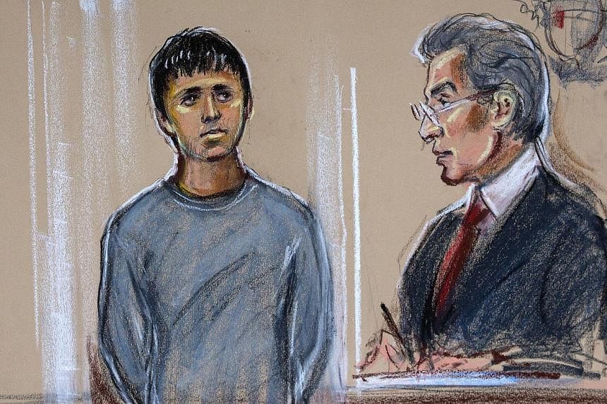An artist courtroom sketch shows Navinder Singh Sarao (left), 36,&nbsp;as he stands in the dock during his second appearance at Westminster magistrates court, in London, UK, on Wednesday, April 29, 2015. Sarao, who is fighting extradition to the US o
