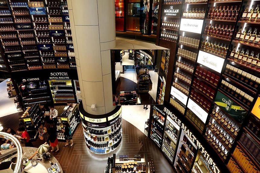 Changi Airport s duplex DFS store for alcohol comes with a bar