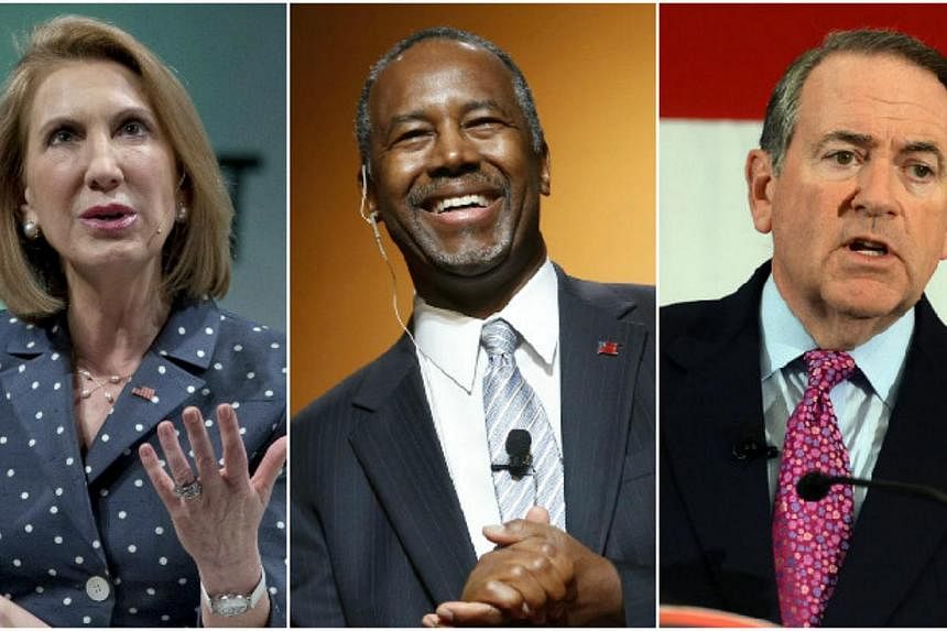 This week, the Republican field of White House hopefuls doubled from three to six, with former Hewlett-Packard (HP) CEO Carly Fiorina (left), retired neurosurgeon Ben Carson (centre) and former Arkansas governor Mike Huckabee throwing their hat into 
