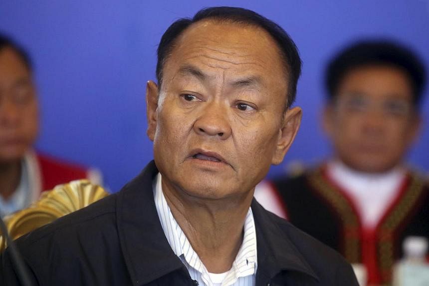 Bao Youxiang, leader of the United Wa State Army (UWSA), is seen during a meeting of leaders of Myanmar's ethnic armed groups at the UWSA headquarters in Pansang in Myanmar's northern Shan State, May 6, 2015. -- PHOTO: REUTERS.&nbsp;