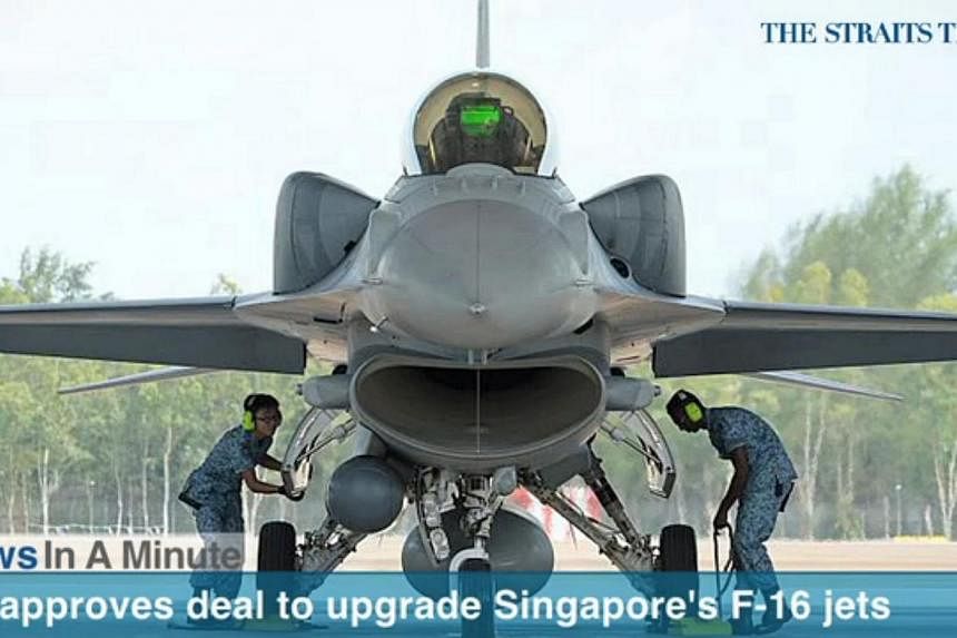 The US approved a $173 million dollar deal to upgrade Singapores fleet of F-16 fighter Jets. -- SCREENSHOT: RAZOR TV &nbsp;