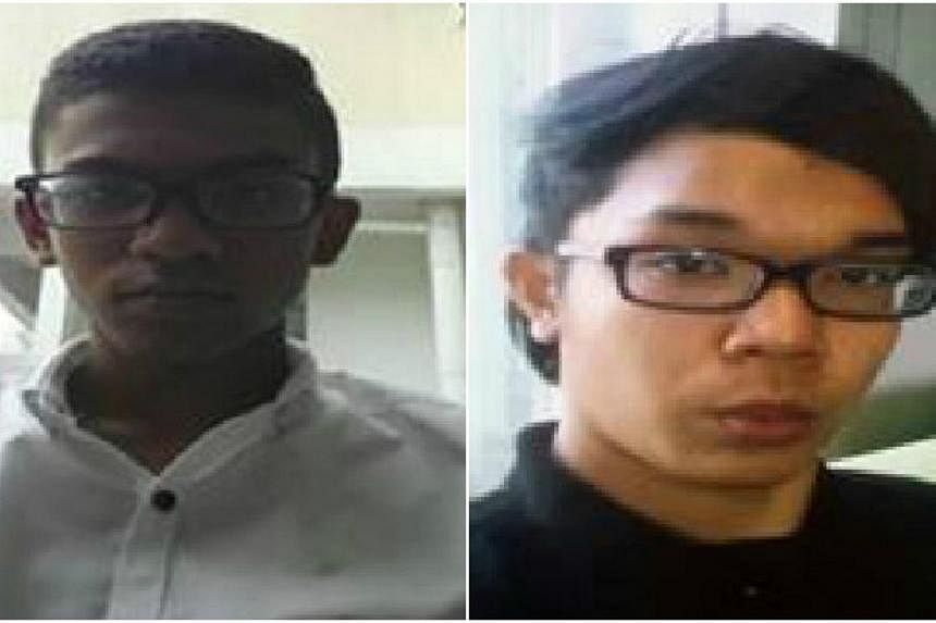 The police are appealing for information on two missing persons. 13-year-old Muhammad Dhaifan Syakirin Riduan (left) and 21-year-old Muhammad Afiq Kamis (right). -- PHOTO: SINGAPORE POLICE FORCE&nbsp;