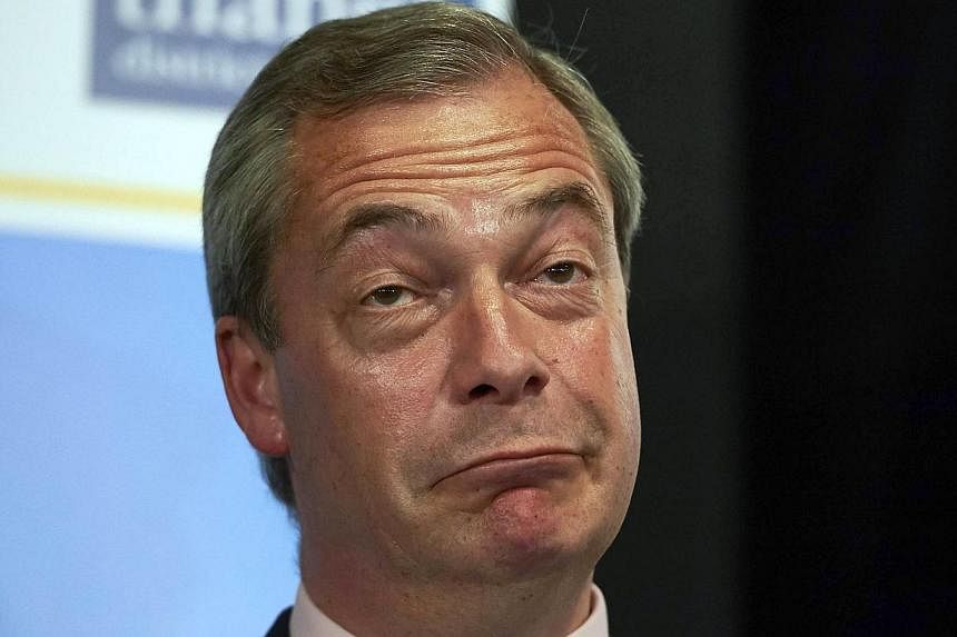 United Kingdom Independent Party leader Nigel Farage reacting after he failed to win the seat of Thanet South in Margate, on May 8, 2015, during the British general election. -- PHOTO: AFP