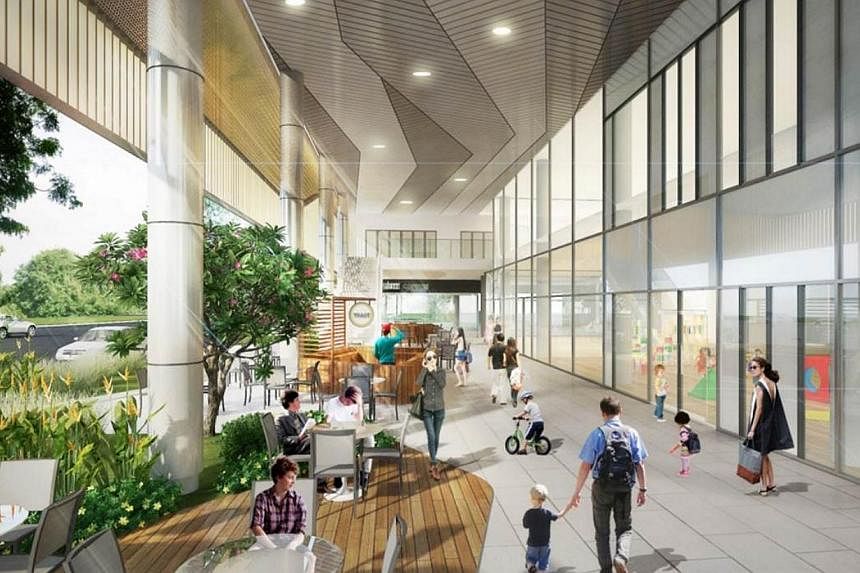 Artist's impression of the eco-friendly Bukit Gombak Community Club (CC). The four-storey CC, which will replace the existing void deck Bukit Gombak CC at Block 386 Bukit Batok West Avenue 5, is expected to be completed in the last quarter of next ye