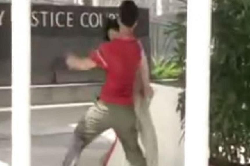 Neo, who is self-employed, was caught on camera slapping the teenager&nbsp;at about 2.40pm on April 30, 2015. -- PHOTO: SCREENGRAB FROM YOUTUBE