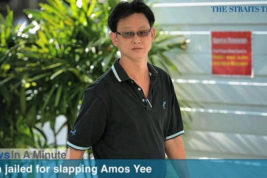 49-year-old Neo Gim Huah was jailed three weeks for slapping blogger Amos Yee. -- SCREENSHOT: RAZER.TV&nbsp;