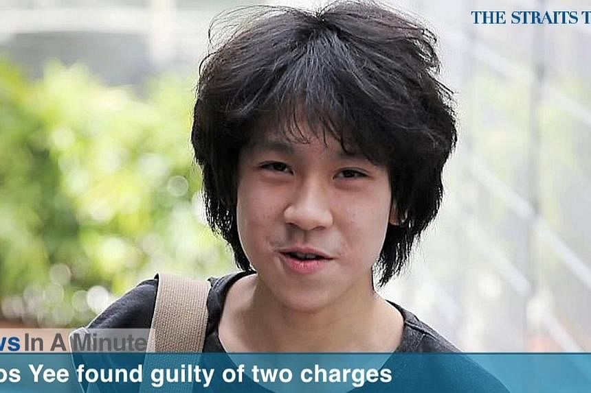 Teenage blogger Amos Yee was found guilty of two charges, making offensive remarks against Christianity and uploading an obscene image.&nbsp;-- SCREENSHOT: RAZER.TV&nbsp;