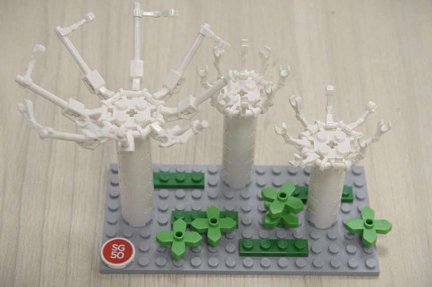 The Gardens By The Bay in Lego form. -- ST PHOTO: MARK CHEONG