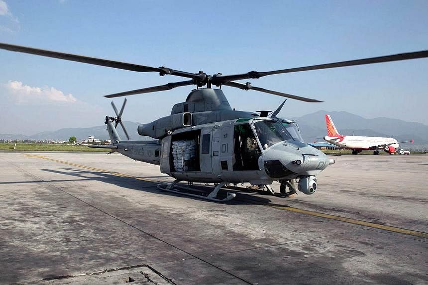 The Nepali army has been told a missing United States Marines helicopter with eight on board may have come down in a river in the Charikot area. -- PHOTO: AFP
