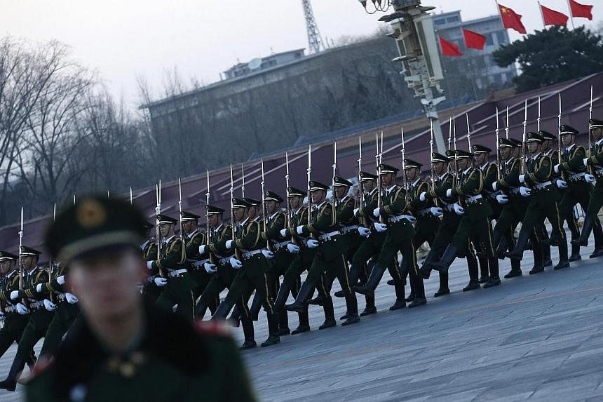 China is making the 70th anniversary of the Japanese surrender in World War II a public holiday, the government said Wednesday, as Beijing prepares a massive military parade to mark the occasion. -- PHOTO: REUTERS