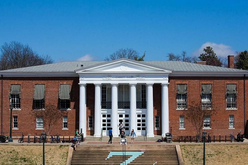 An exterior view of the University of Virginia's Garrett Hall in Charlottesville, Virginia on Mar 26. -- PHOTO: AFP