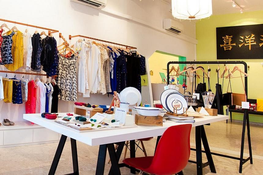 Among the businesses affected by URA's recent actions are a handful of startups and design agencies, homeware shop and studio Bloesem, apparel retailer Nana and Bird (above), and decade-old nail parlour and spa Hui Aesthetics. -- ST PHOTO: ARUN RAMU&