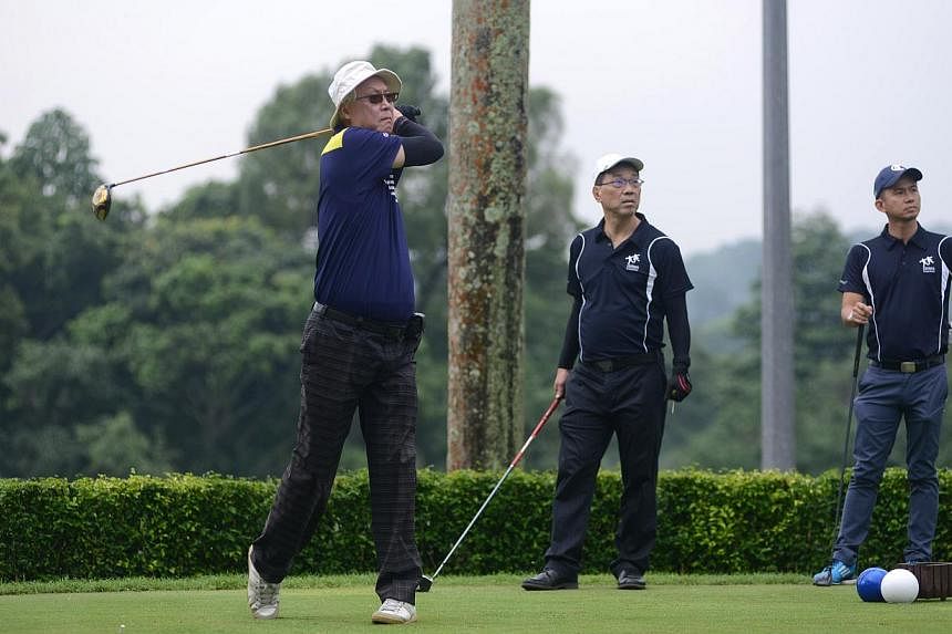 The SCS 1000 Enterprises for Children-in-Need Charity Golf event began with guest-of-honour Emeritus Senior Minister Goh Chok Tong teeing off at 1.15pm. -- PHOTO: SINGAPORE CHILDREN'S SOCIETY