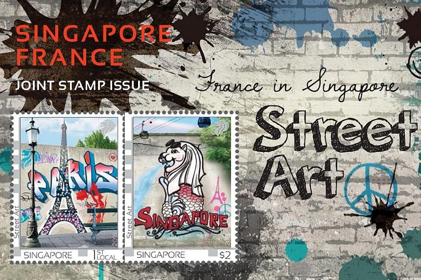 The stamp issue is part of the Singapore in France festival, a three-month-long showcase of Singapore's contemporary art and culture in seven cities around France. -- PHOTO: SINGAPORE POST