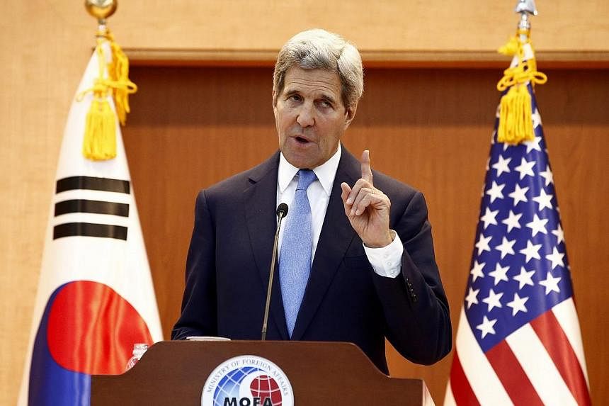 US Secretary of State John Kerry said at a press conference in Seoul, South Korea, on May 18, 2015, that he was confident the takeover of the western Iraqi city of Ramadi by Islamic State in Iraq and Syria (ISIS) militants would be reversed in coming