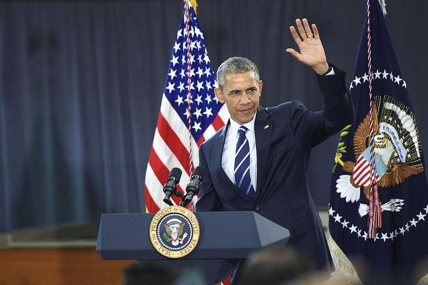 President Barack Obama waves before delivering a speech at the Salvation Army, Ray &amp; Joan Kroc Corps Community Centre on May 18, 2015, in Camden, New Jersey. -- PHOTO: AFP