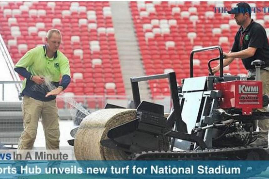 The Singapore Sports Hub unveiled a new ecplised, stabilised turf, which combines natural and artifical grass. -- SCREENSHOT: RAZOR TV