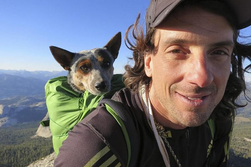 Dean Potter and his dog Whisper in an undated photograph. -- PHOTO: EPA