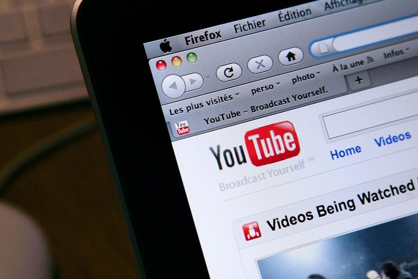 The internet homepage of the YouTube website. -- PHOTO: AFP&nbsp;