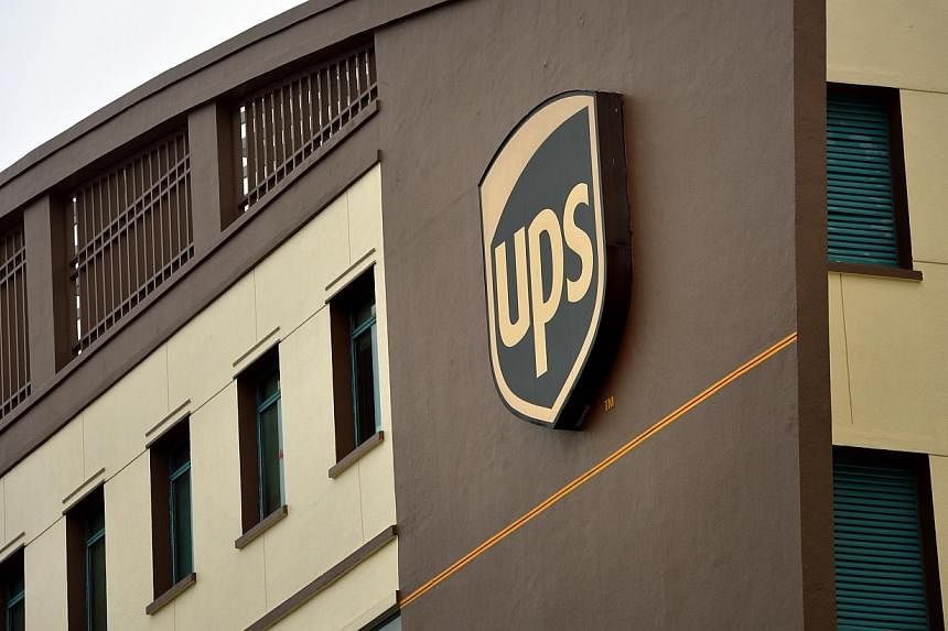 The UPS logo on UPS House in Changi. -- PHOTO: SPH