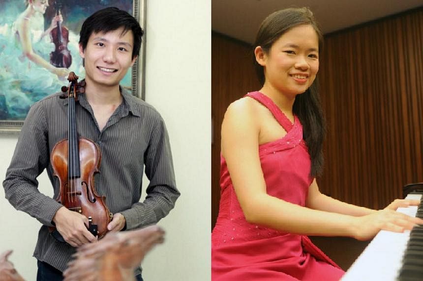 Violinist Loh Jun Hong (left) and pianist Abigail Sin (right), founders of the More Than Music chamer music series. -- PHOTOS: ST FILE &nbsp;