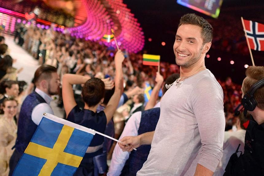 Mans Zelmerlow &nbsp;poses in the contestant's Greenroom during the second semi-final of the 60th annual Eurovision Song Contest (ESC) at the Wiener Stadthalle in Vienna, Austria, on May 21, 2015. -- PHOTO: EPA