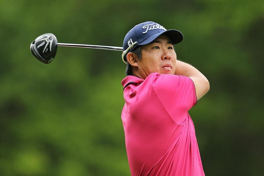 South Korea's An Byeong Hun in action during the third round of the BMW PGA Championship on May 23. He urged more Asian golfers to try their luck on the European Tour following his outstanding six-shot win at Wentworth. -- PHOTO: REUTERS&nbsp;