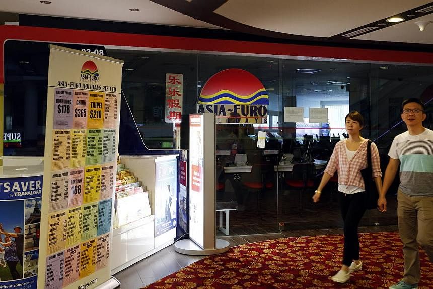 Travel agency Euro-Asia Holidays has clarified that it is a separate business entity from Asia-Euro Holidays, which closed down suddenly last Friday. -- ST PHOTO:&nbsp;&nbsp;CHEW SENG KIM