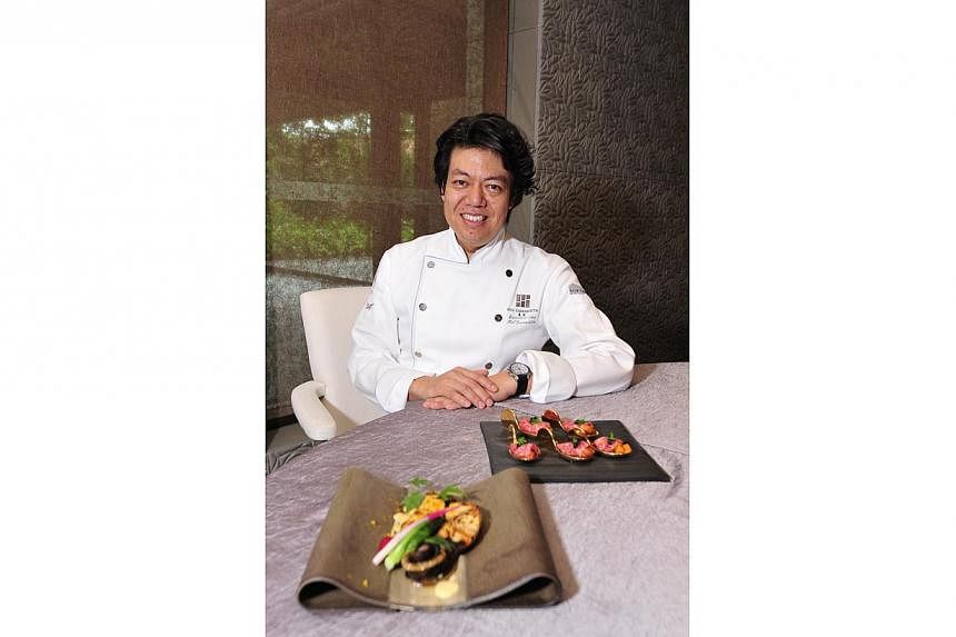 Japanese chef Hal Yamashita's Syun, in Resorts World Sentosa, won a Best New Restaurant award in the Asian category at The Peak’s annual G Restaurant Awards 2015. -- PHOTO: DIOS VINCOY JR FOR THE STRAITS TIMES