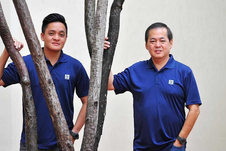 Inspect First (Singapore) director John Wee, and his son Shaun (far left), who is its business development executive. The company examines homes for flaws and whether they meet building and construction standards.